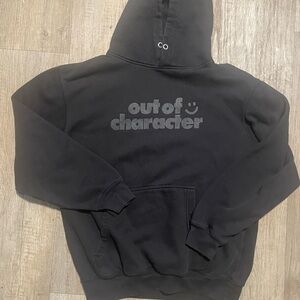Out of Character Men's Black Crewneck Hoodie - Pullover Sweatshirt